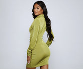 Crazy About Ruche Collared Mini Dress Ins Street